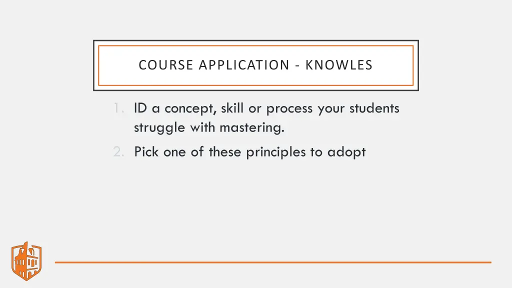 course application knowles