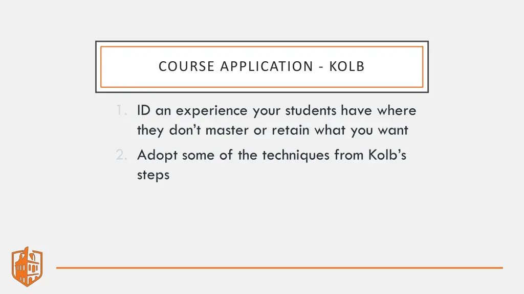 course application kolb