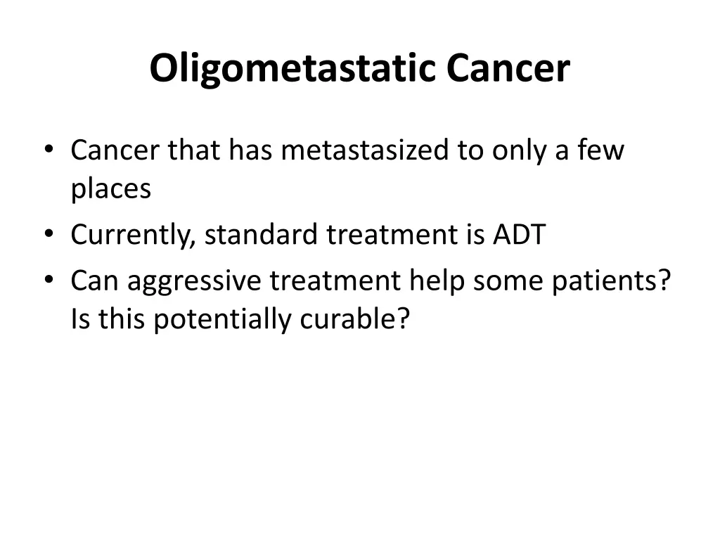 oligometastatic cancer