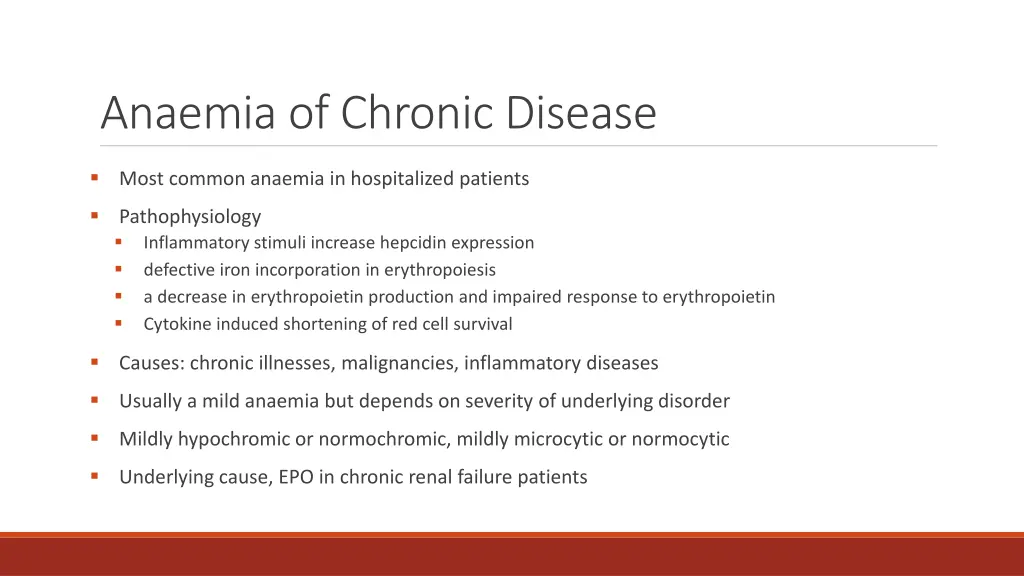 anaemia of chronic disease