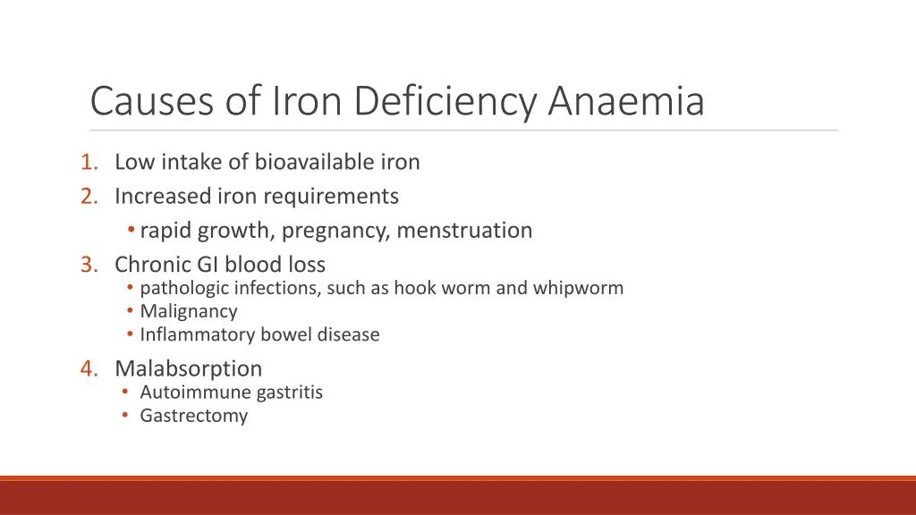 causes of iron deficiency anaemia