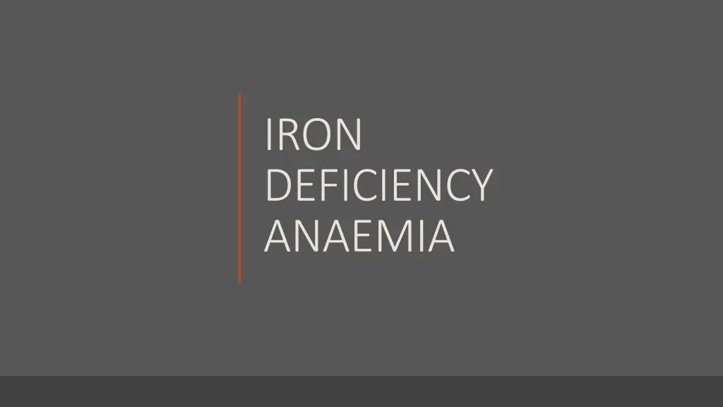 iron deficiency anaemia