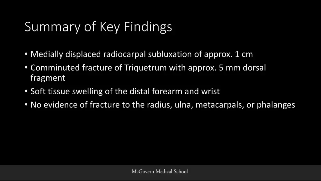 summary of key findings