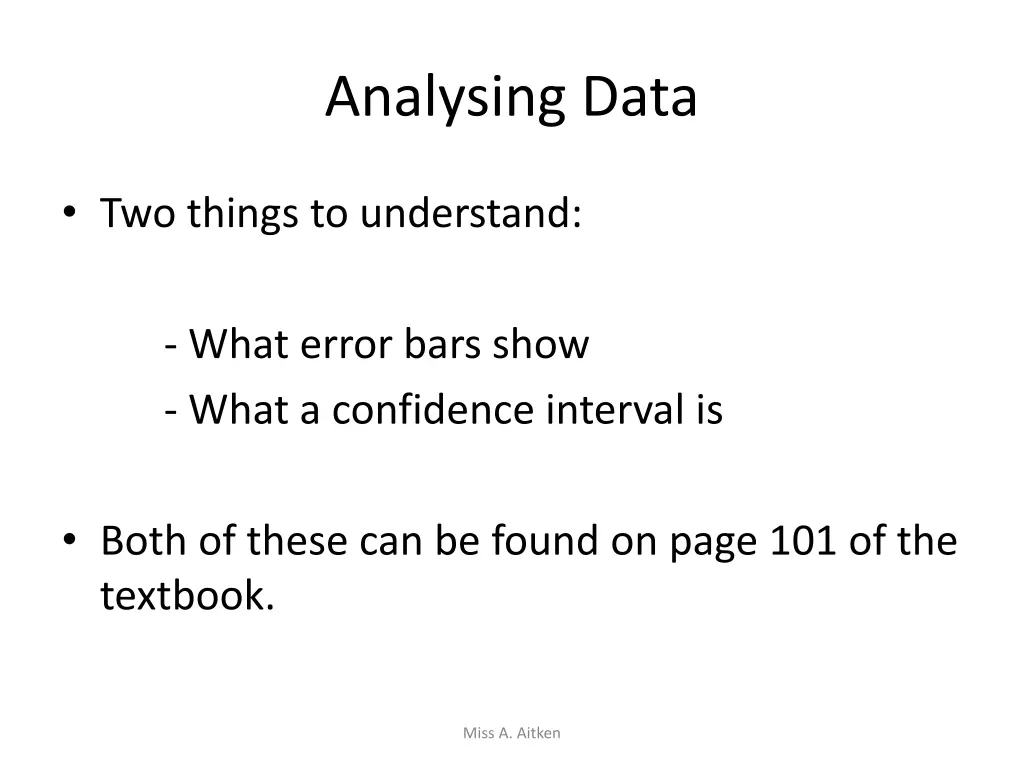 analysing data