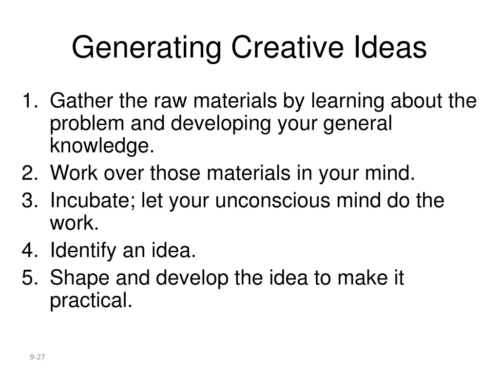 generating creative ideas