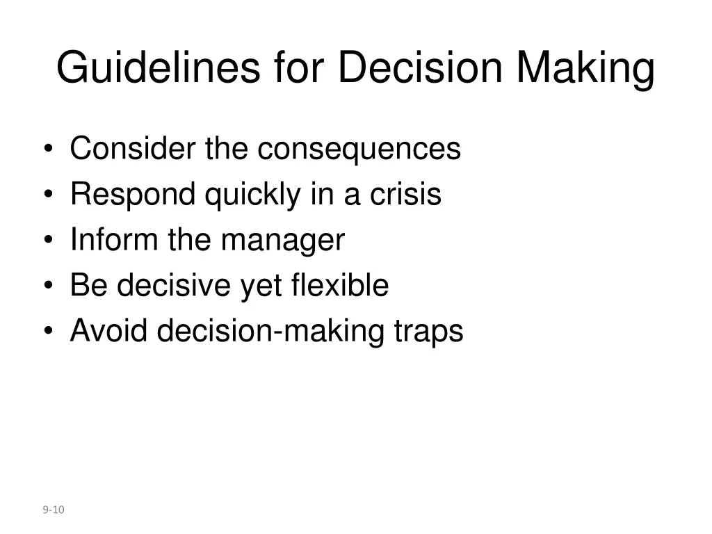 guidelines for decision making