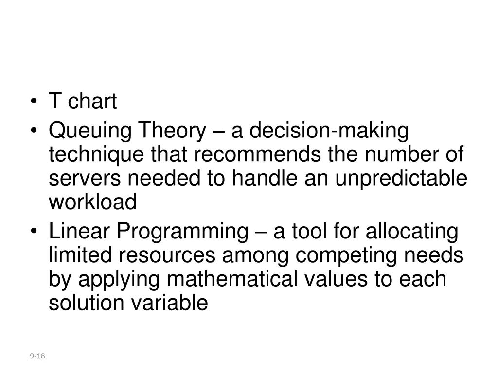 t chart queuing theory a decision making