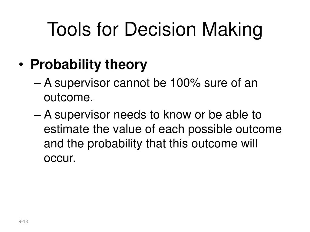 tools for decision making 1