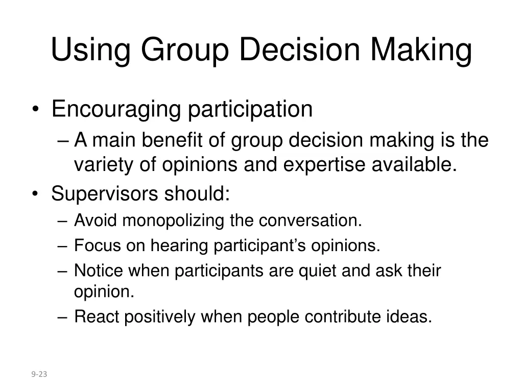 using group decision making