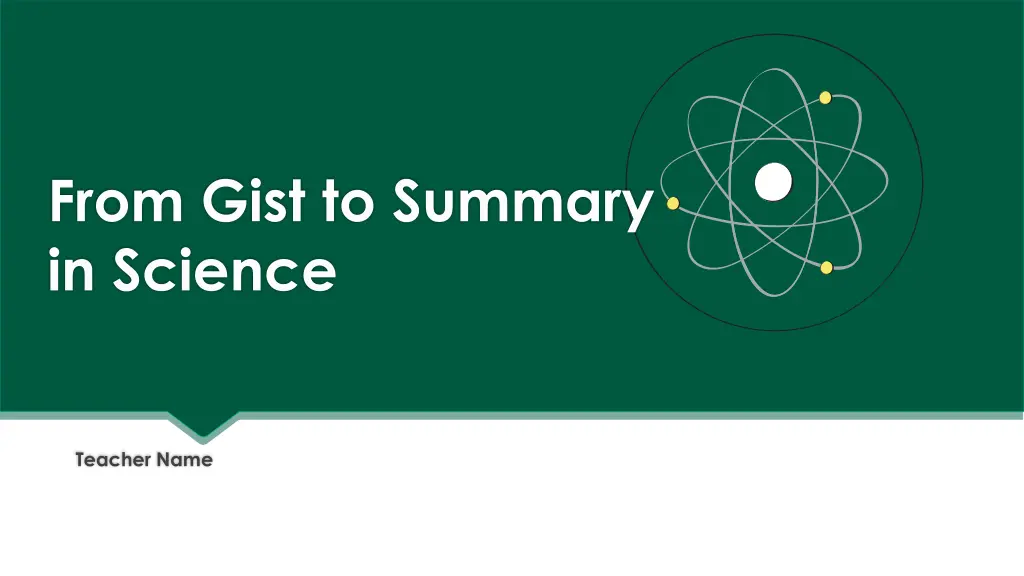 from gist to summary in science