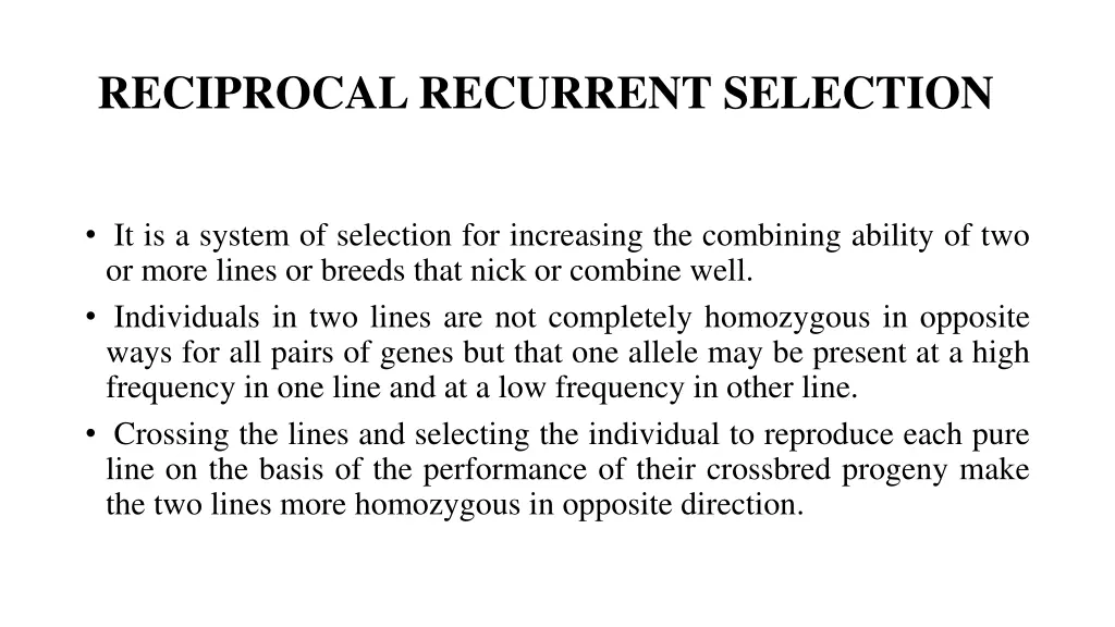 reciprocal recurrent selection