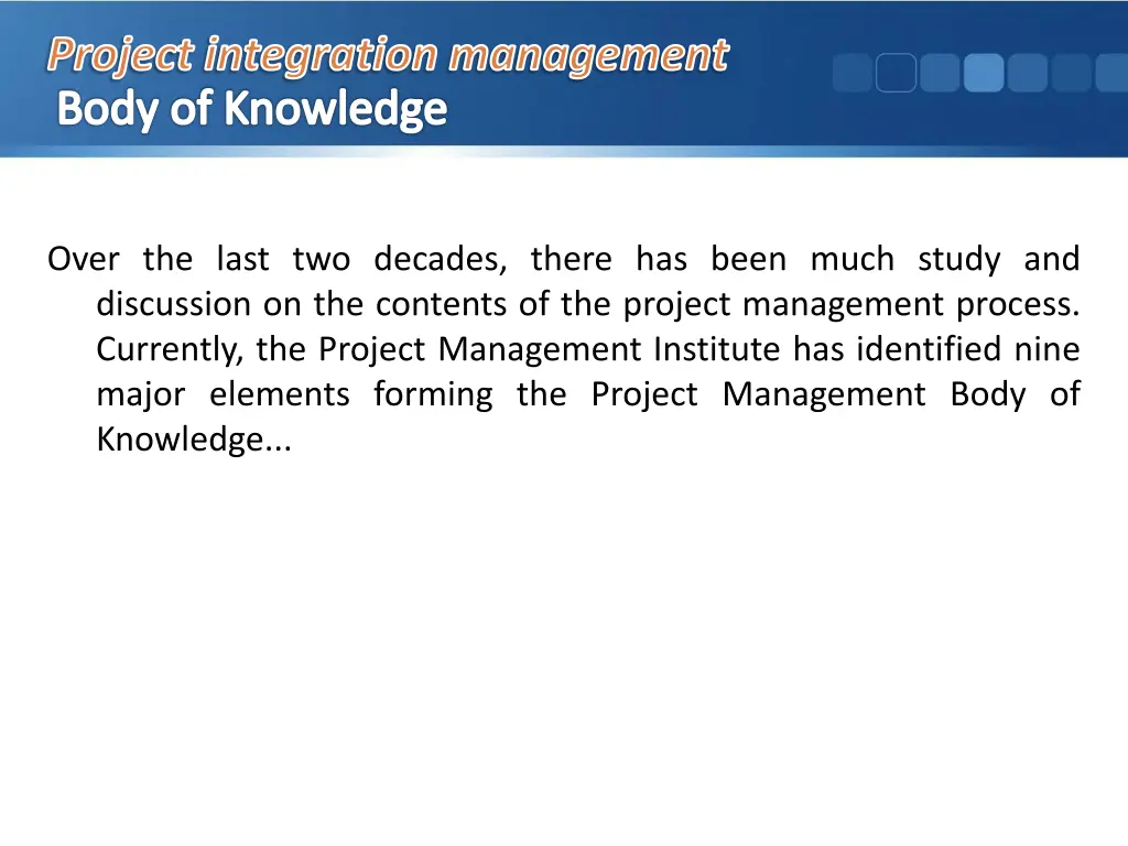 project integration management body of knowledge