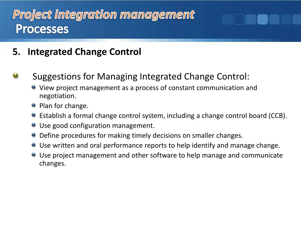 project integration management processes 11