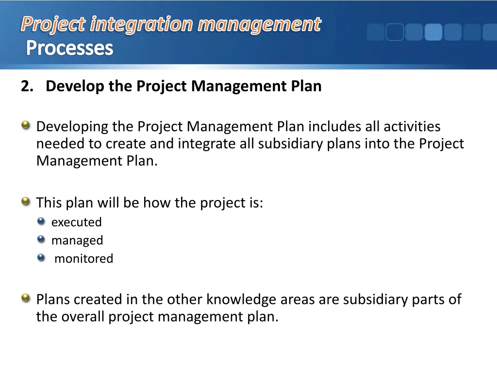 project integration management processes 4