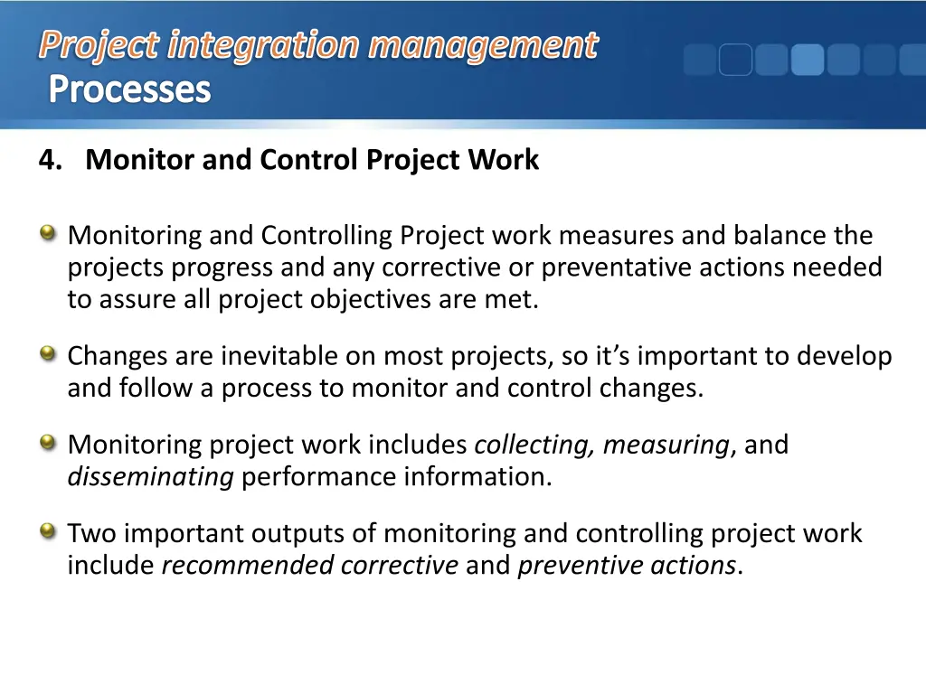 project integration management processes 7