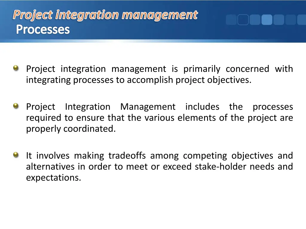 project integration management processes