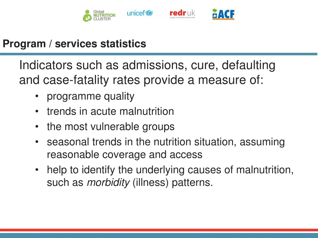 program services statistics