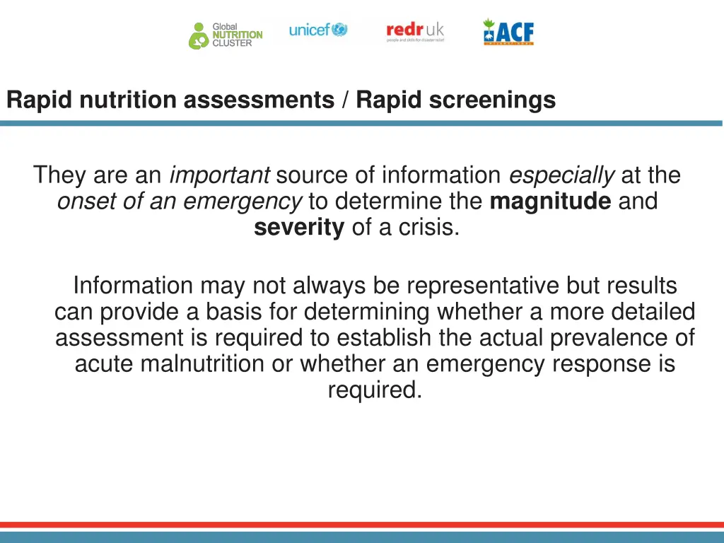 rapid nutrition assessments rapid screenings