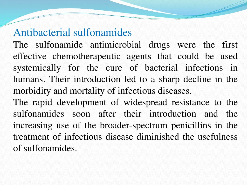 antibacterial sulfonamides the sulfonamide