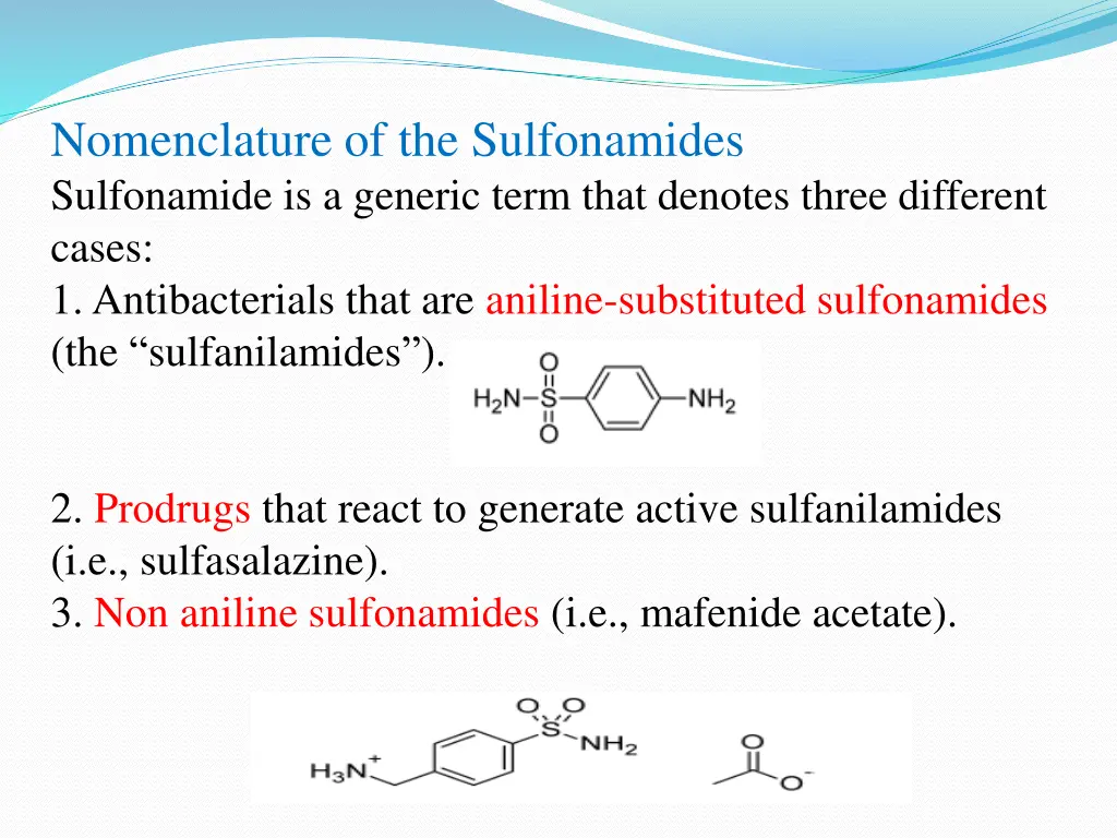 nomenclature of the sulfonamides sulfonamide