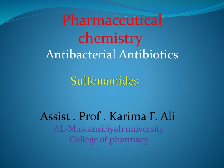 pharmaceutical chemistry antibacterial antibiotics