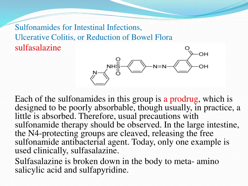 sulfonamides for intestinal infections ulcerative