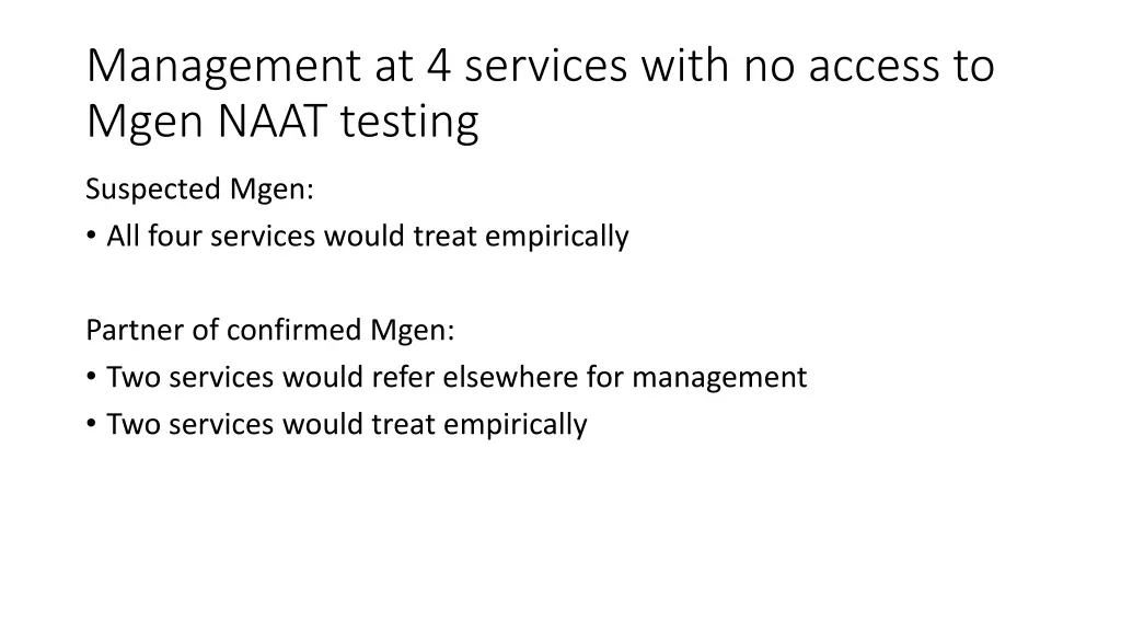 management at 4 services with no access to mgen