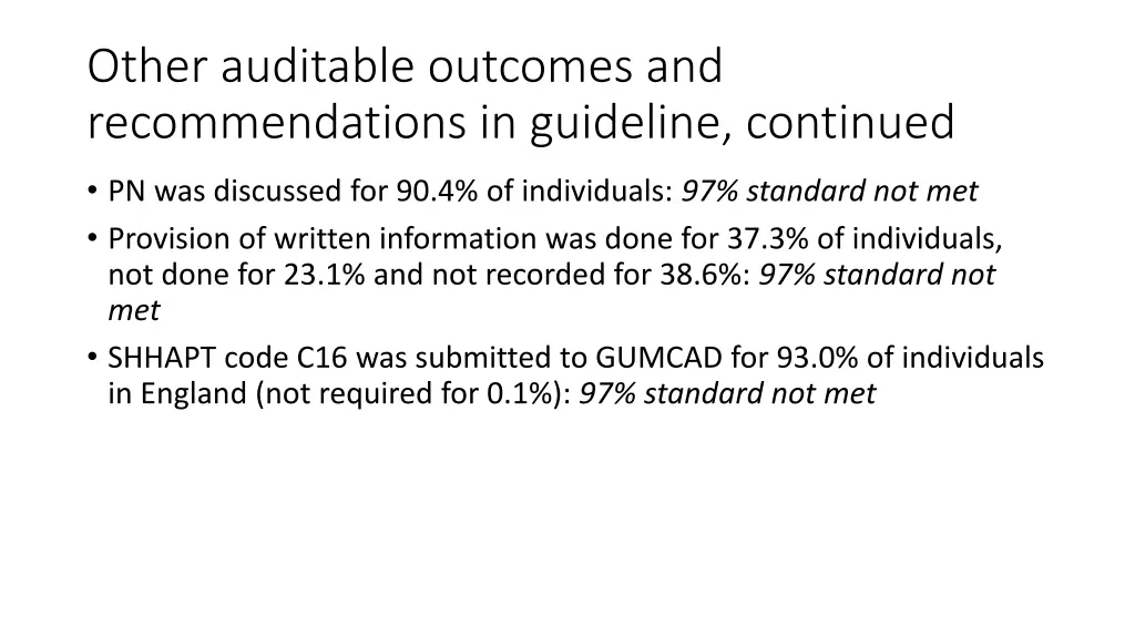 other auditable outcomes and recommendations 1