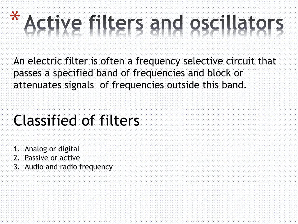 active filters and oscillators