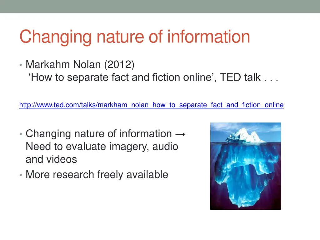 changing nature of information