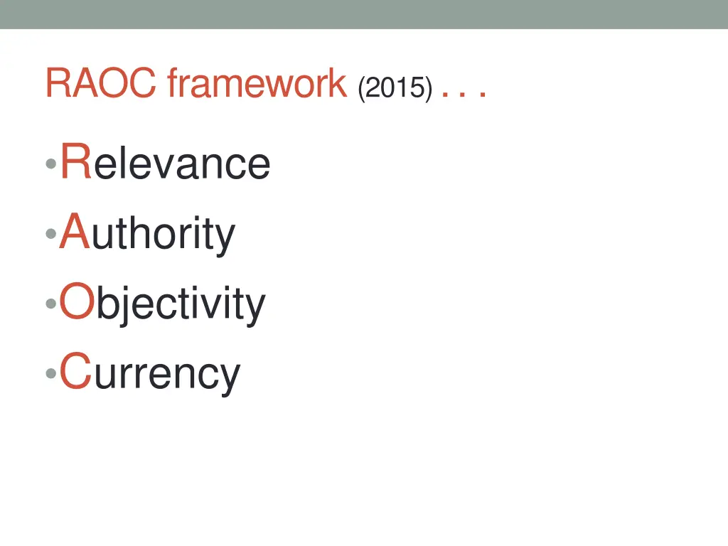 raoc framework 2015