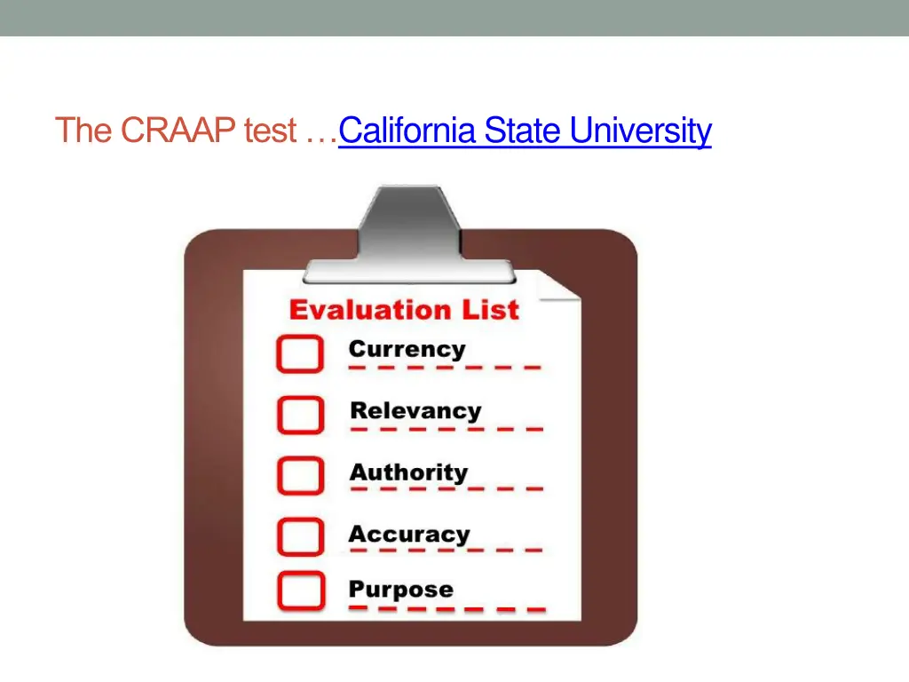 the craap test california state university