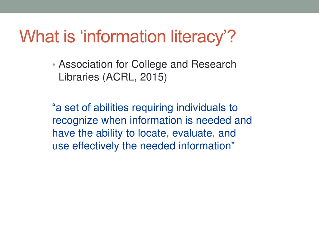 what is information literacy