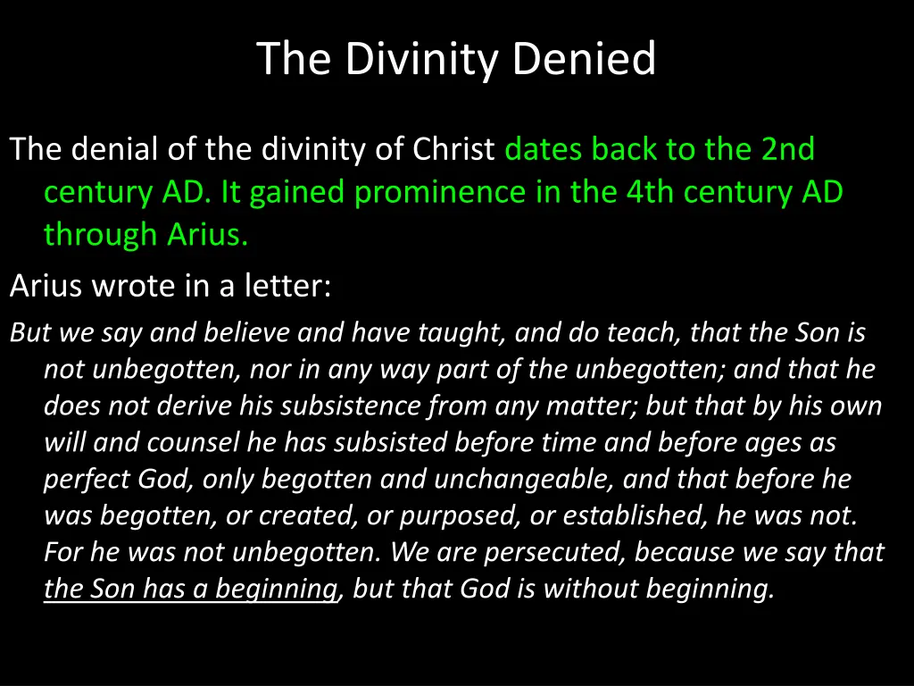 the divinity denied