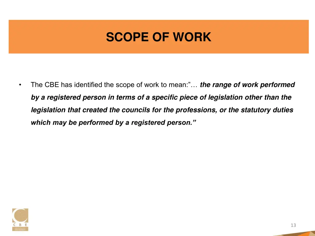 scope of work