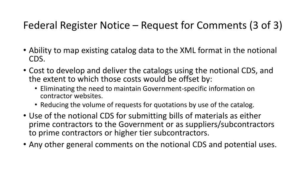 federal register notice request for comments 2