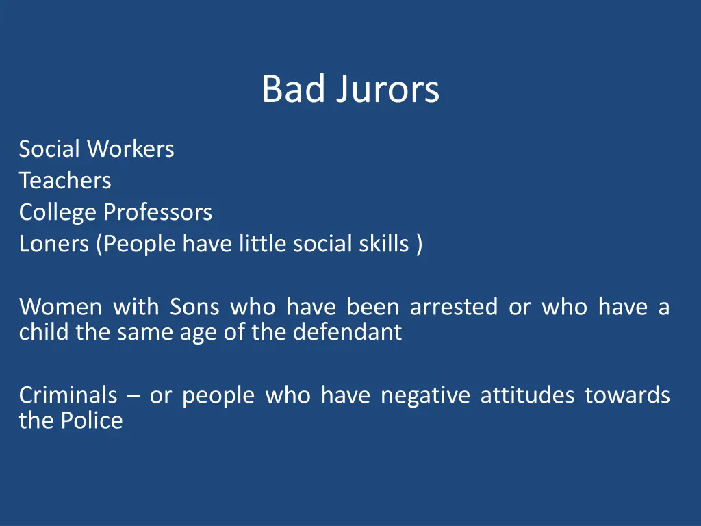 bad jurors