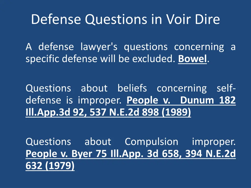 defense questions in voir dire