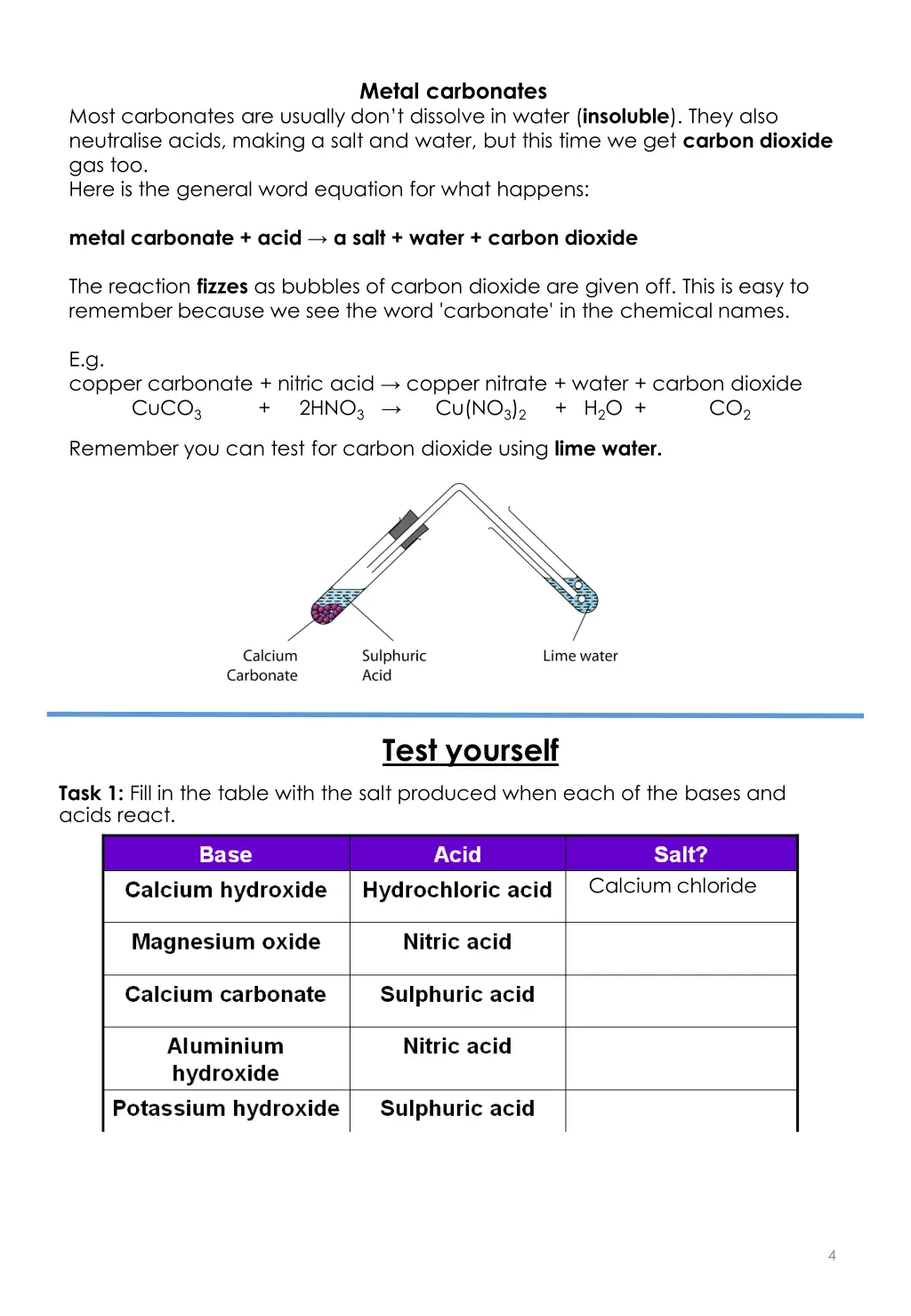 metal carbonates