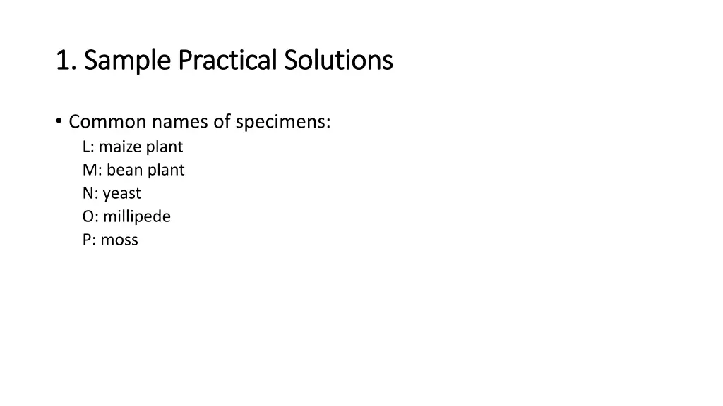 1 sample practical solutions 1 sample practical