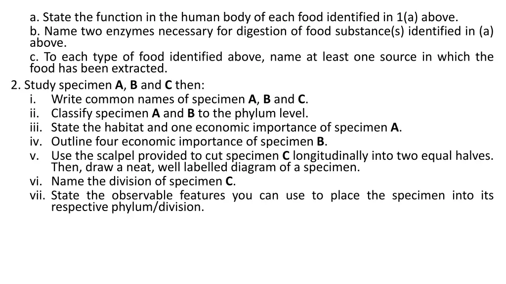 a state the function in the human body of each