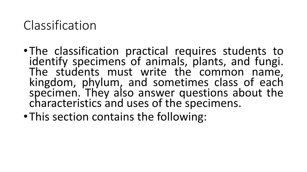 classification