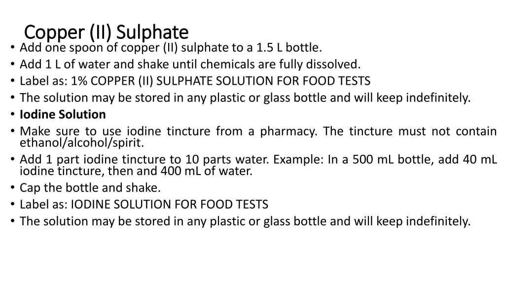 copper ii copper ii sulphate add one spoon