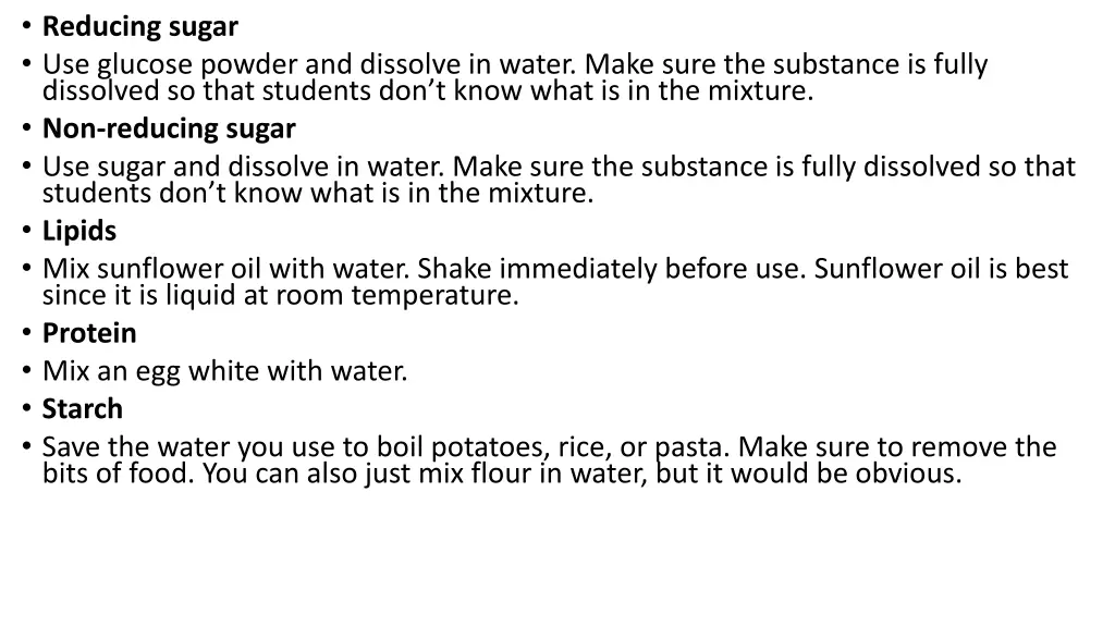 reducing sugar use glucose powder and dissolve