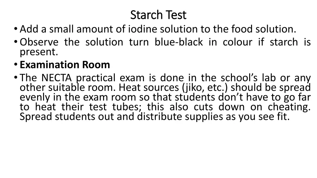 starch test starch test