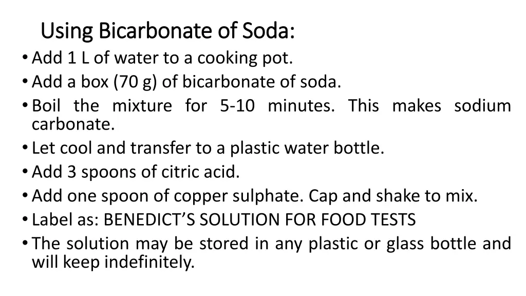 using bicarbonate of soda using bicarbonate