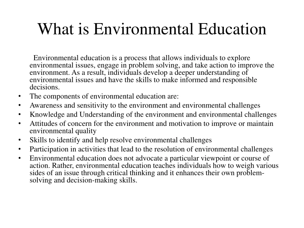 what is environmental education