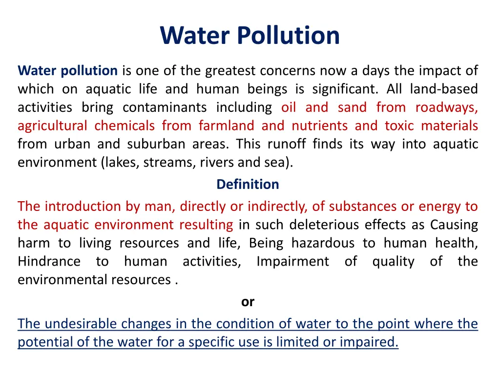 water pollution