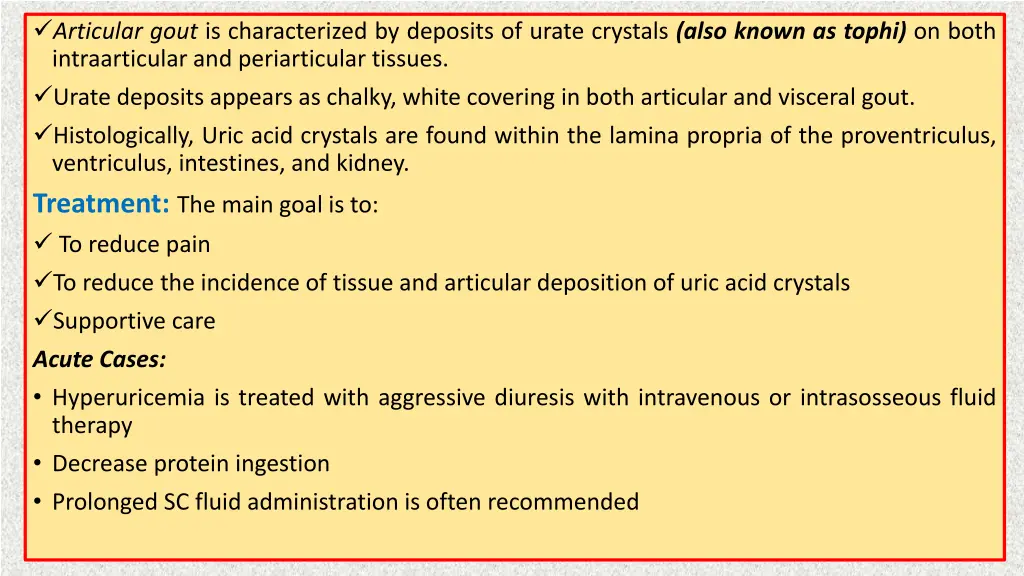 articular gout is characterized by deposits