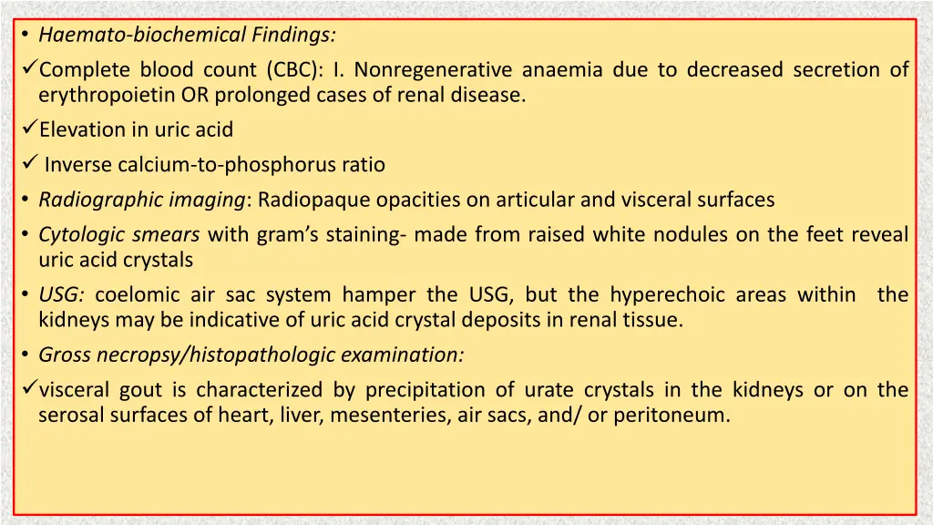 haemato biochemical findings complete blood count